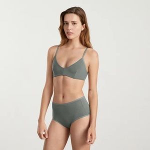 NWT Everlane The Cotton Bralette Sage Green